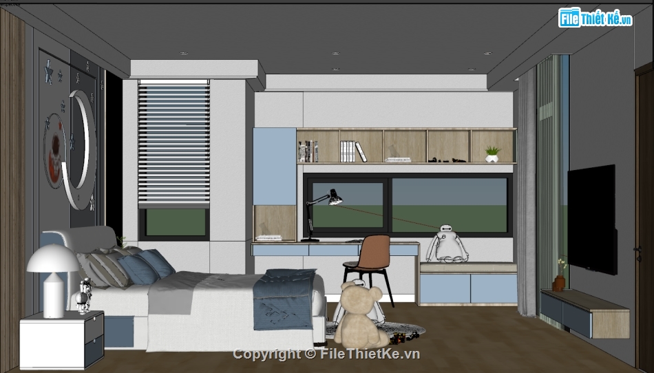 Sketchup phòng ngủ em bé,Model nội thất Phòng ngủ,nội thất phòng ngủ,Model Sketchup Phòng ngủ